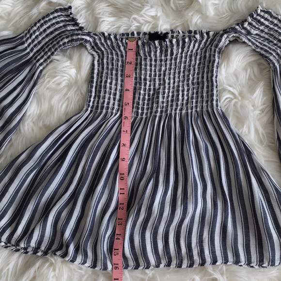 Blue Life Blue/White Straps Bell Sleeves Top - Picture 4 of 11